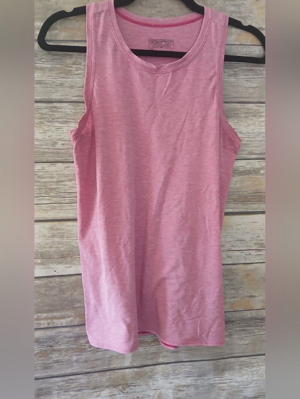 Patagonia Heather Pink Crewneck Racerback Tank Top